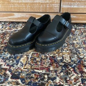 Dr marten platform Mary Janes Bethan smooth leather black women 10 brand new